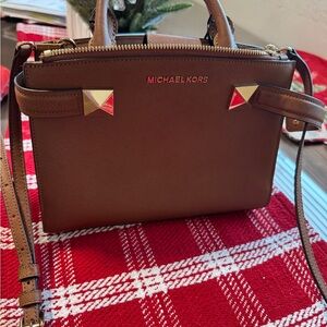 Michael Kors Tan Crossbody Bag with Gold Accents